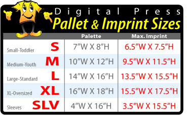 pallet & imprint sizes